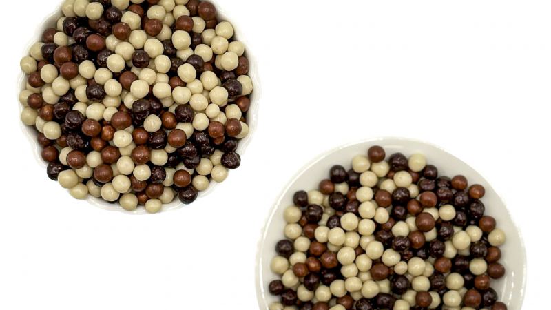  Crispies mix choco-kleuren puur, melk en wit